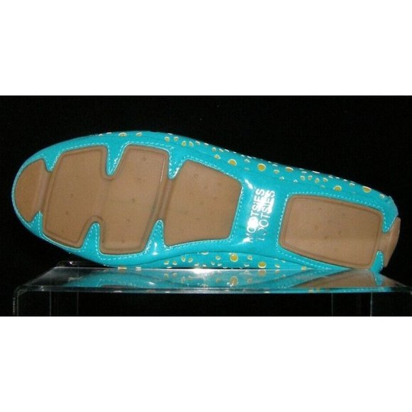 Mootsies Tootsies Allene teal bow round cap toe laser cut ballet flats 7.5M - Picture 8 of 11